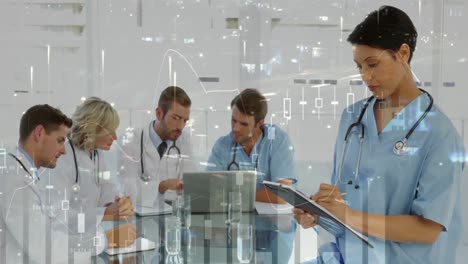 animation of statistics over medical staff