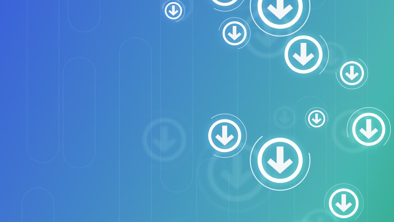 la flecha hacia abajo para el fondo de negocios, animación de fondo simple y brillante. hermoso diseño de movimiento. los conceptos de negocios, finanzas, tecnología, futurista, internet, datos, fibra óptica, velocidad, inalámbrico, web, móvil, sin costuras, loopable