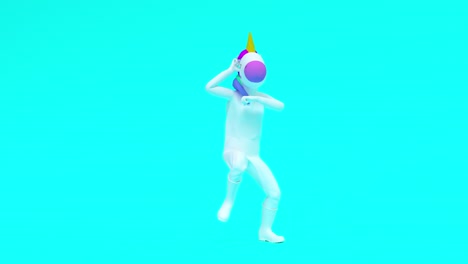 baile unicornio divertido. estilo gangnam. animación de bucle con máscara alfa animación 4k