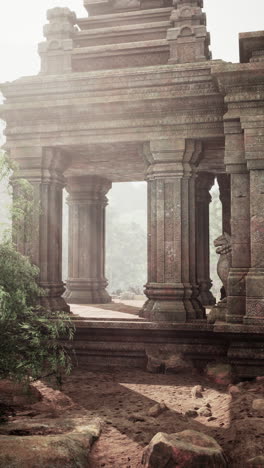 ancient stone temple surrounded by forest