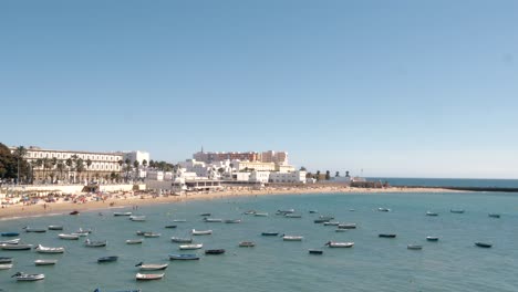 cadiz's most popular beach on a summers day