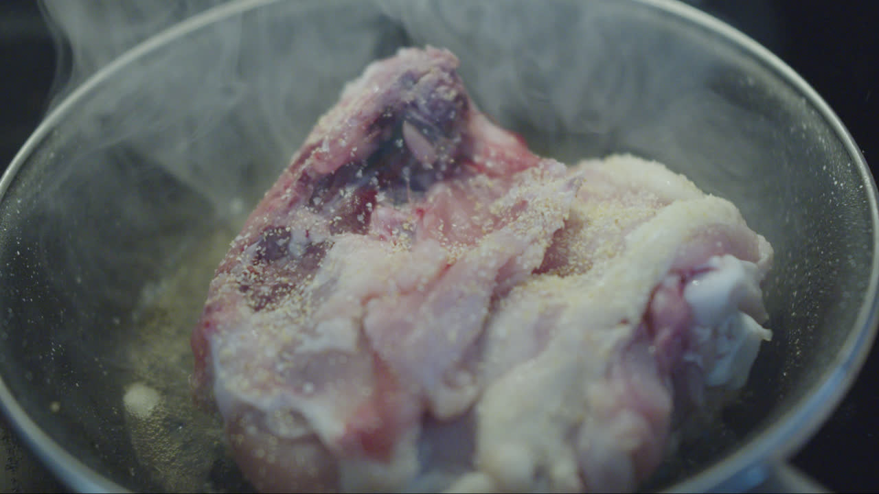 Raw Chicken in a Frying Pan