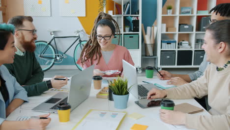 team meeting in modern office