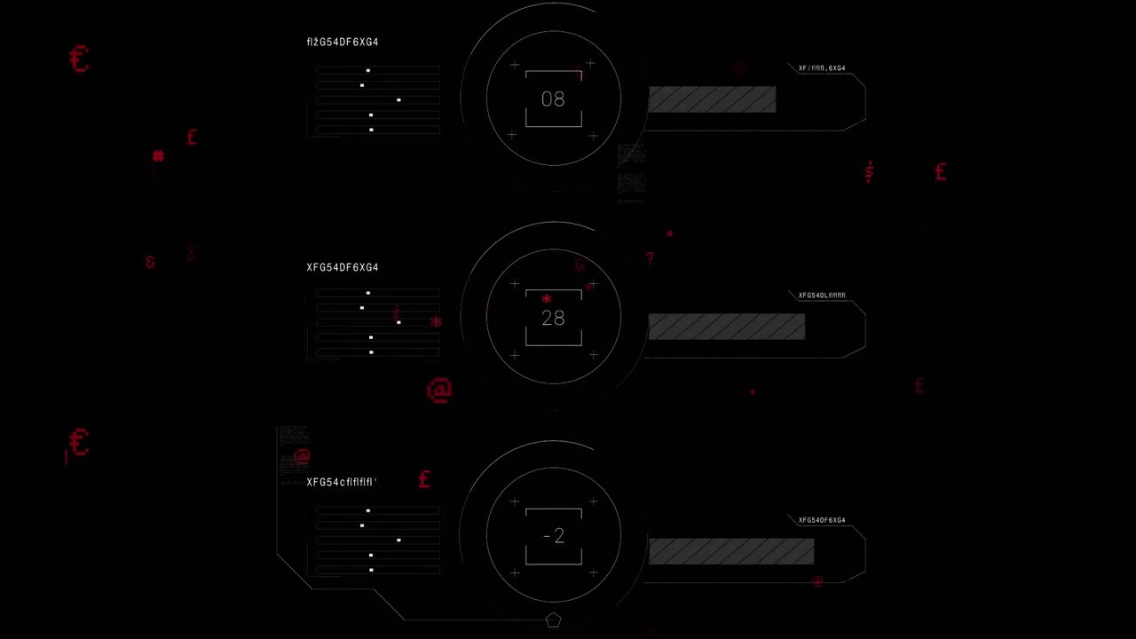 animación del procesamiento de datos sobre un fondo negro