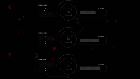 Animation of data processing on black background