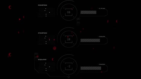 animación del procesamiento de datos sobre un fondo negro