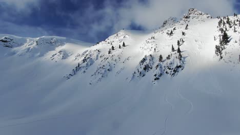 Snow-capped-mountain-near-Golden-town,-British-Columbia-in-Canada