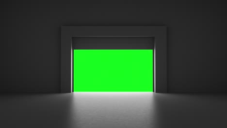 levantar puertas con una autorización en una habitación oscura en una pantalla verde