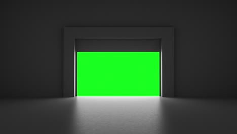 lifting gates with a clearance in a dark room on a green screen