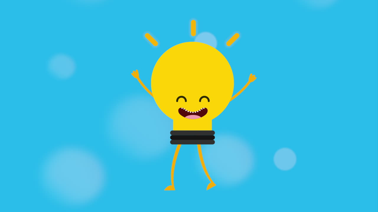 bombilla de luz feliz