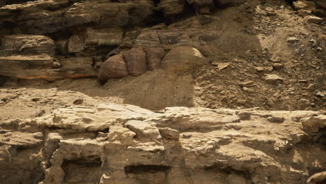 discovery of large unusual rock formations in a rugged desert landscape