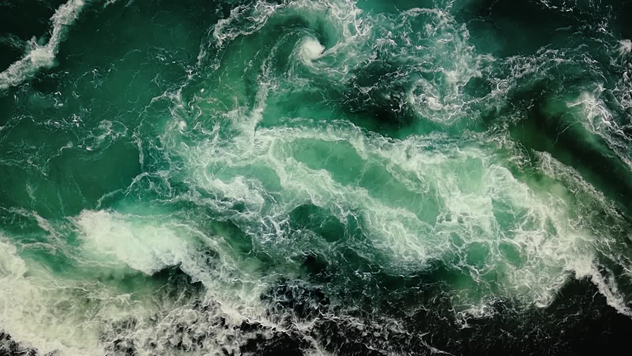 las olas de agua del río y el mar se encuentran durante la marea alta y la marea baja.