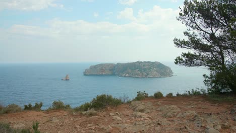beautiful panoramic view of medes islands in the distance in estartit, catalonia, spain