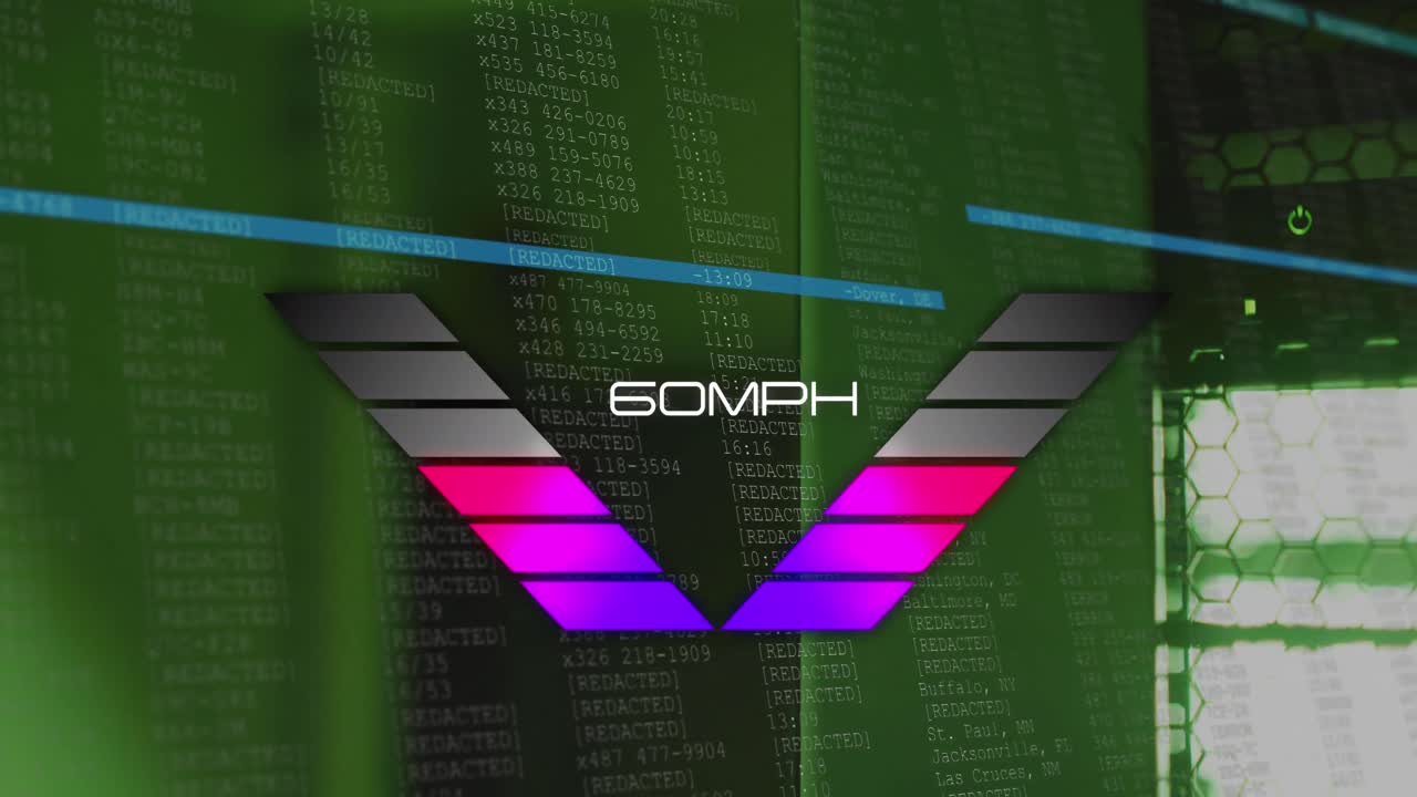 animación del indicador de velocidad y procesamiento de datos a través de servidores informáticos
