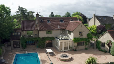 exterior pedestal shot of a large rural family home