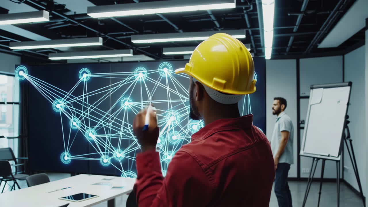 Business Meeting with Digital Network Display