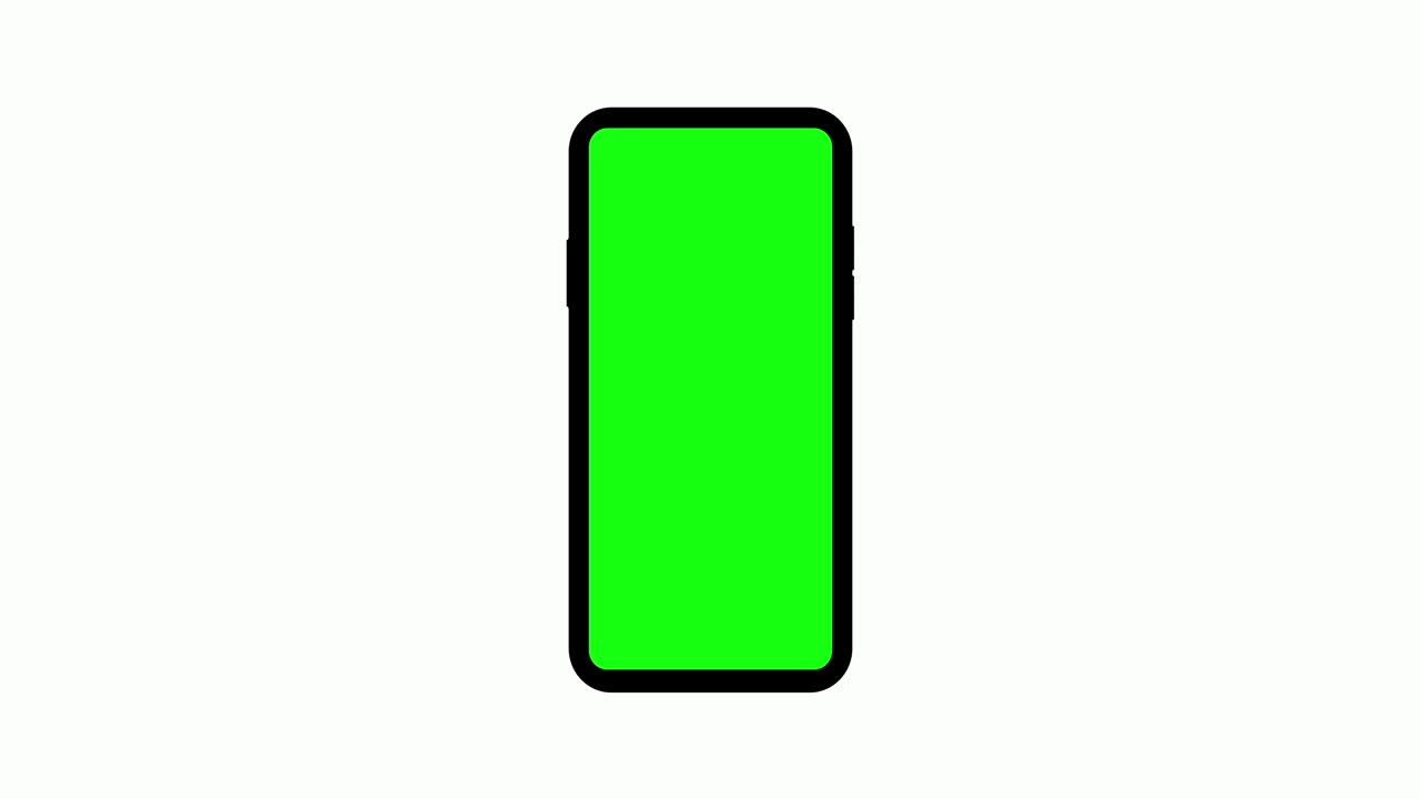 mobile phone smartphone green blank screen. video animation