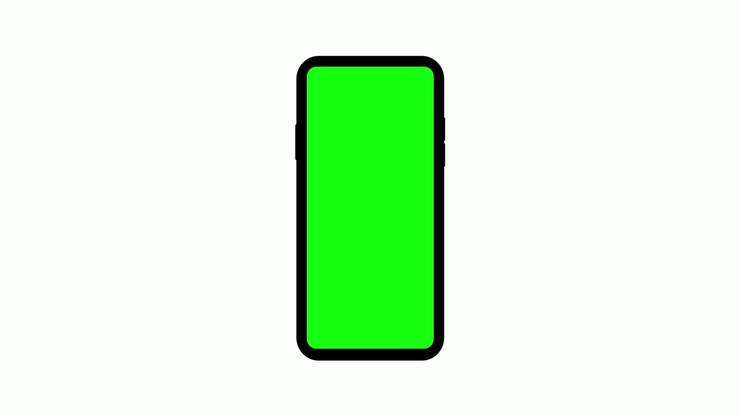 mobile phone smartphone green blank screen. video animation