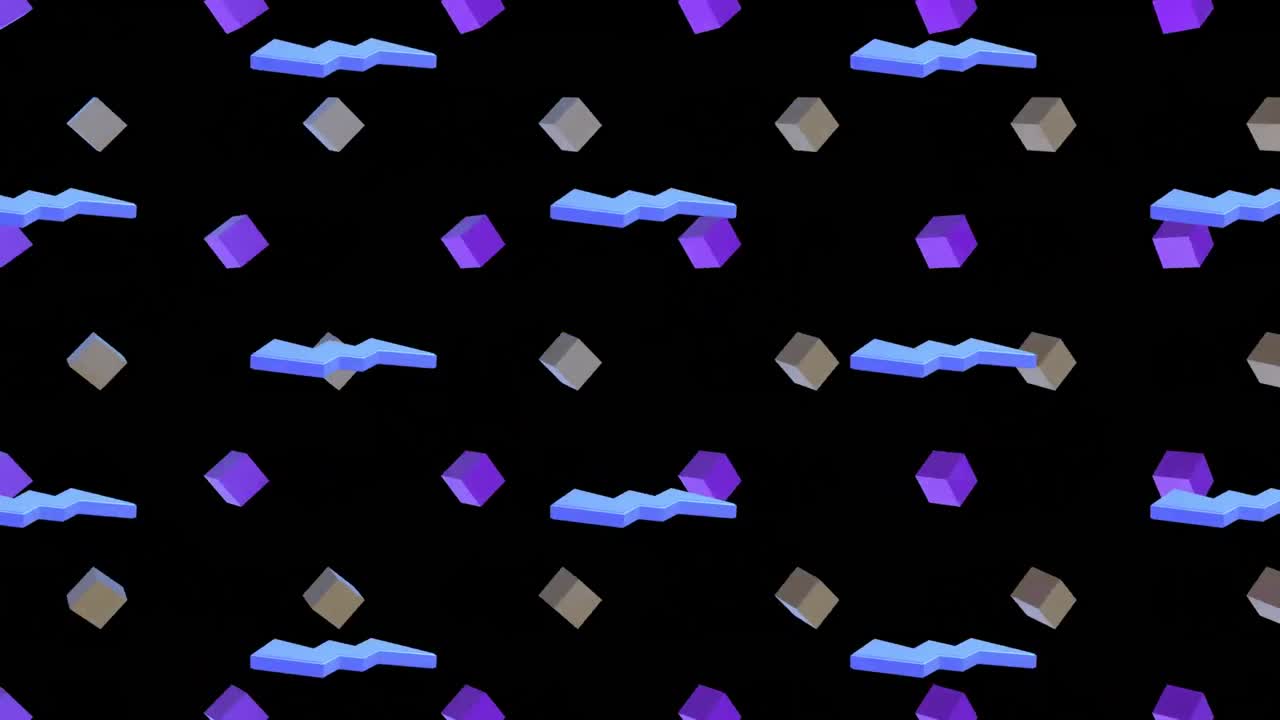 animación de formas coloridas repetidas sobre un fondo negro