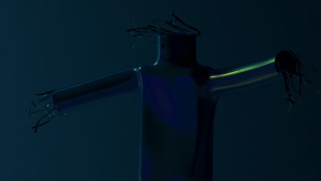 espantapájaros holográficos con rayas