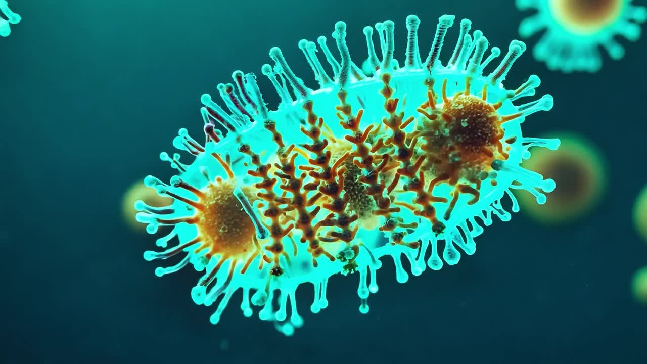 vista microscópica de un virus