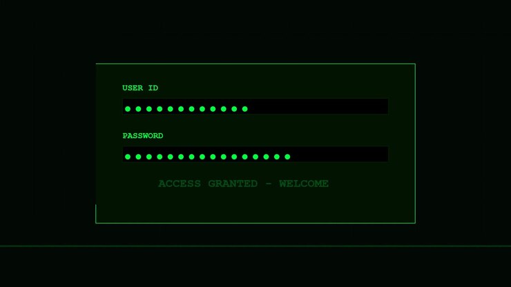 Digital Login Screen with Access Granted Message