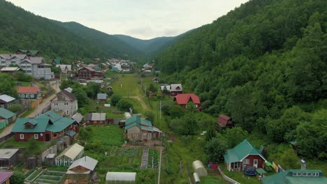 mountain village aerial view