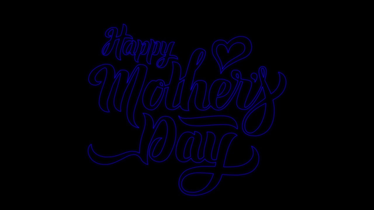 행복한 어머니의 날 텍스트 애니메이션: 어머니의 날 휴가 다채로운 글자 스크린 세이버를위한 4k 비디오 애니메이션