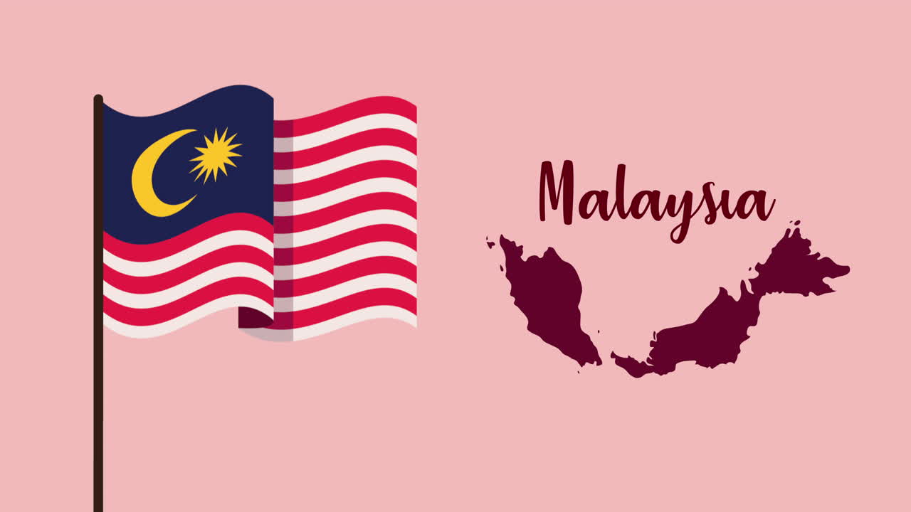 Flag and Map of Malaysia