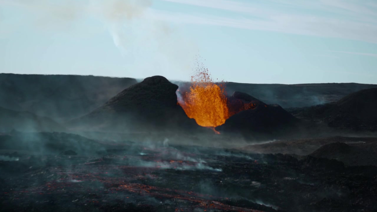 Vulcano Fagradalsfjall nell'Islanda sud-occidentale.
