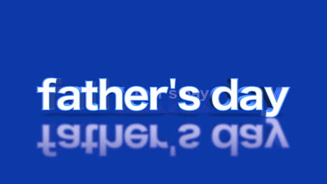 rolling fathers day text on blue gradient color