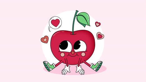 el personaje de la manzana de dibujos animados