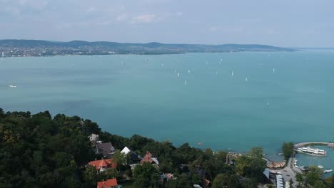 awesome drone footage of tihany located at balaton, hungary. you can have a nice view of tihanyi apatsag. have fun!