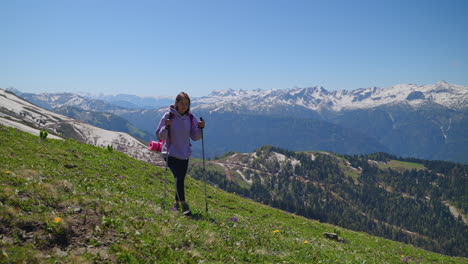 woman hiking in the mountains