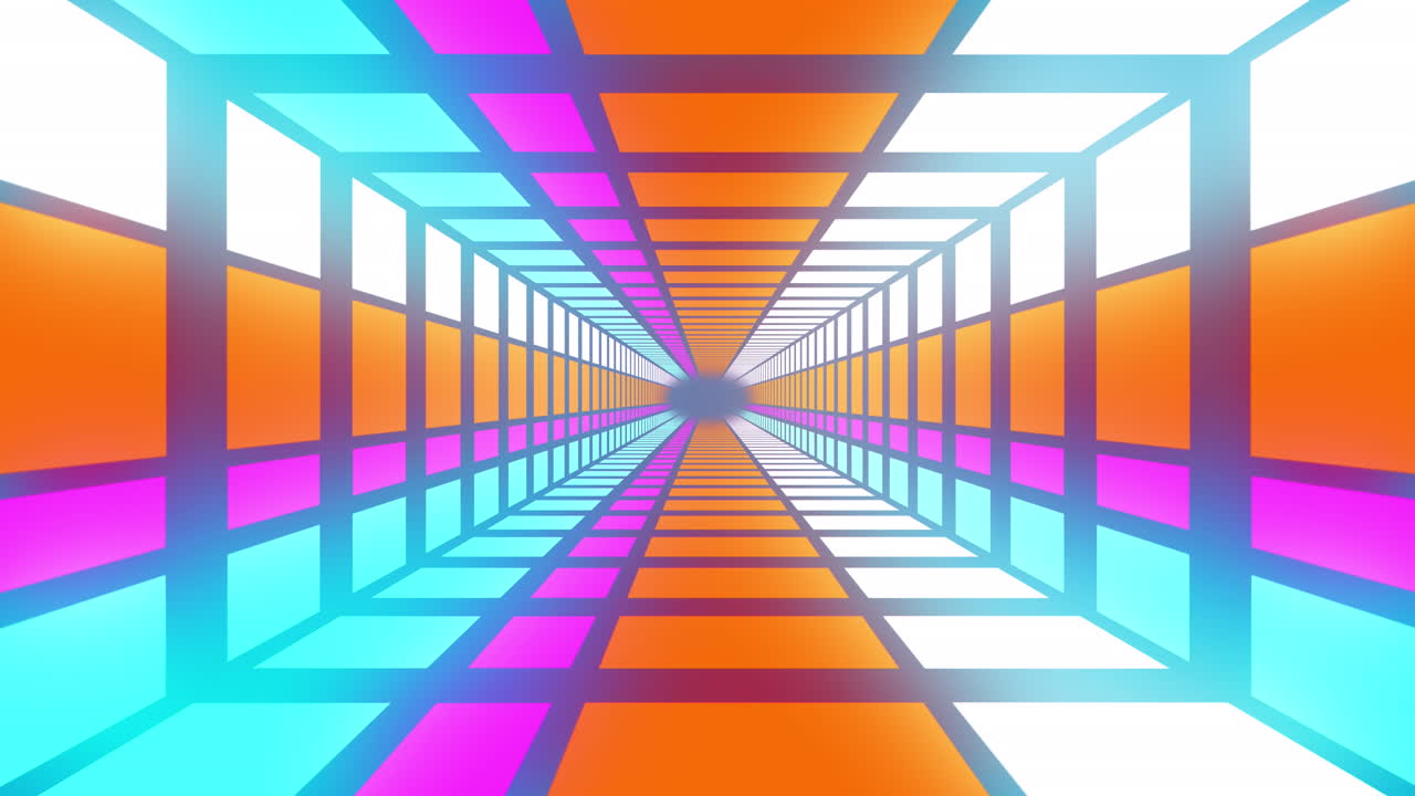 animación de un patrón de neón que se mueve en un bucle sin costuras sobre un fondo azul