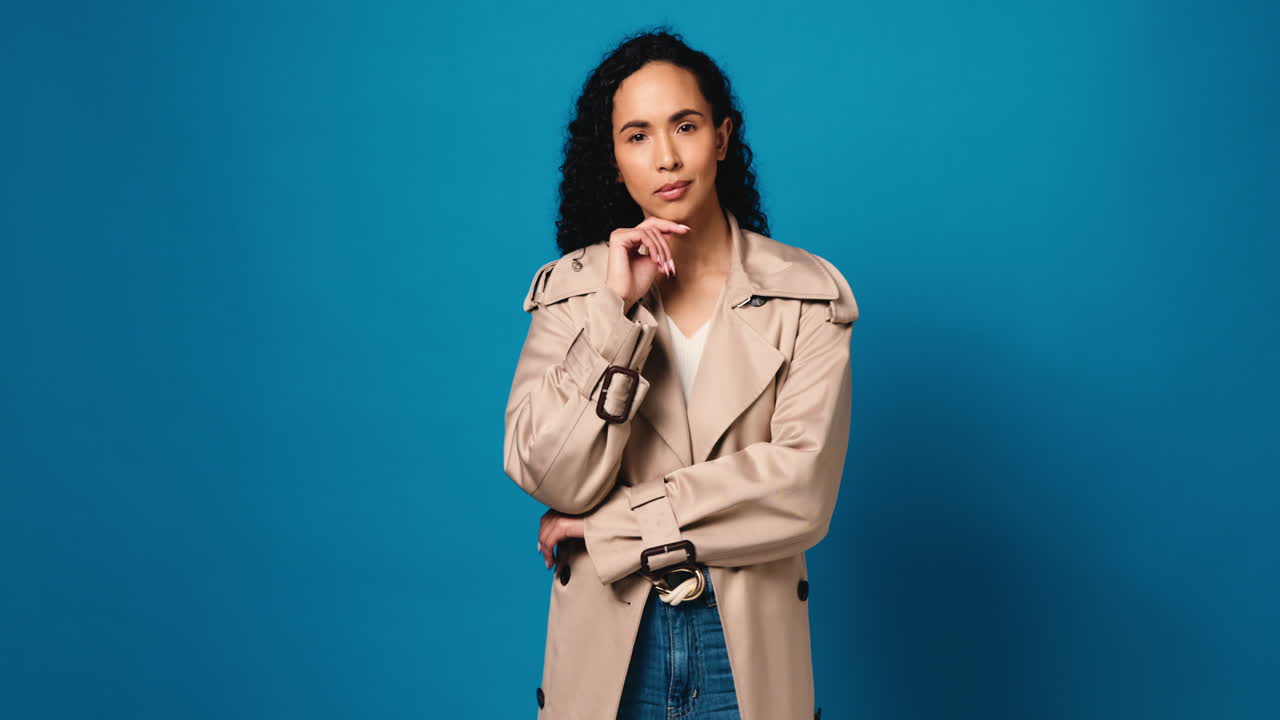 Woman in Trench Coat Posing