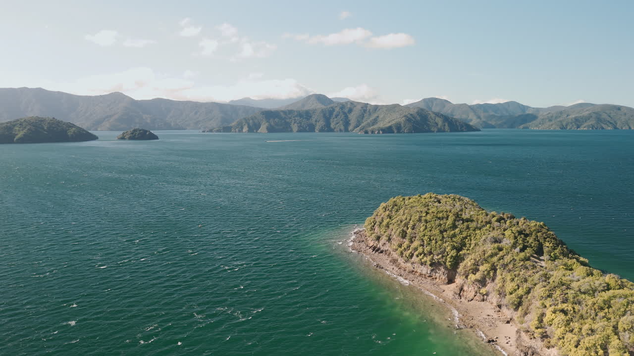 Aerial View of a Fjord and Islands