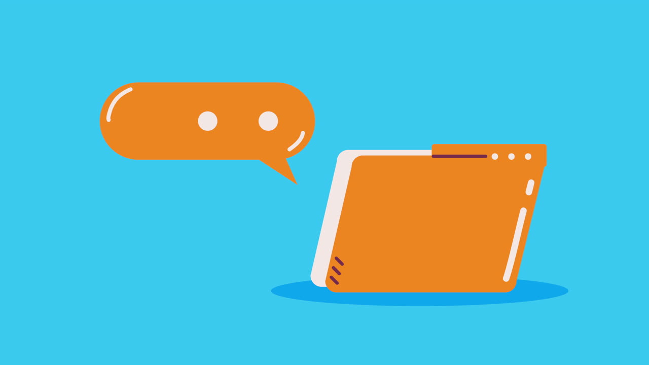 folder file documents with speech bubble