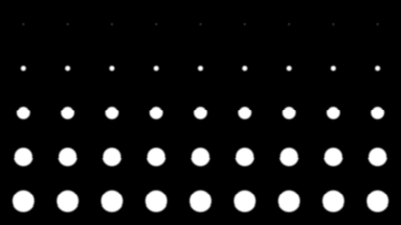 composición dinámica en blanco y negro con escala de puntos borrosos. animación de patrones retro y vintage