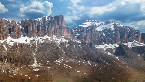 Rough-Mountains---The-Dolomites-in-South-Tyrol,-Italy---Time-lapse-video-of-Dynamic-Rocky-Landscapes,-A-Symphony-of-Nature-and-Geology