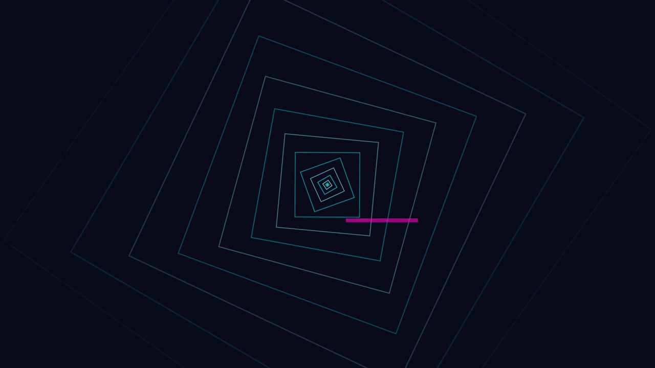 Abstract Motion Background with Rotating Squares and Moving Lines