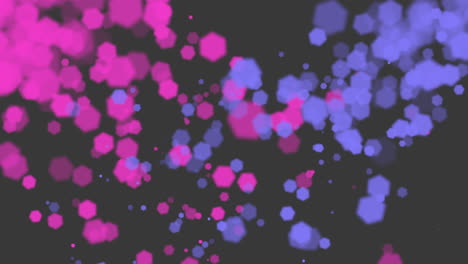 animación mosca resumen púrpura y azul bokeh y partículas sobre fondo brillante feliz año nuevo y feliz navidad tema