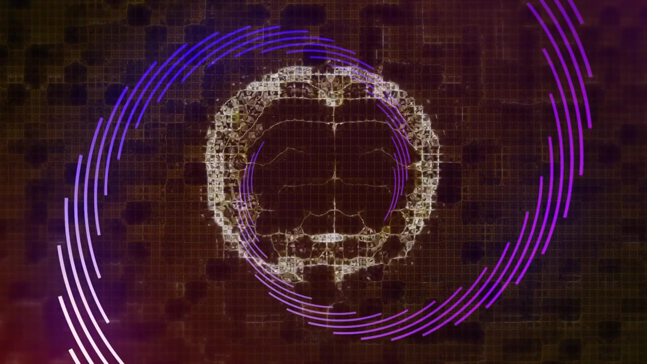 Spiral arcs entering, starting fractal ring, brain mesh forming, arcs closing, showing neural data
