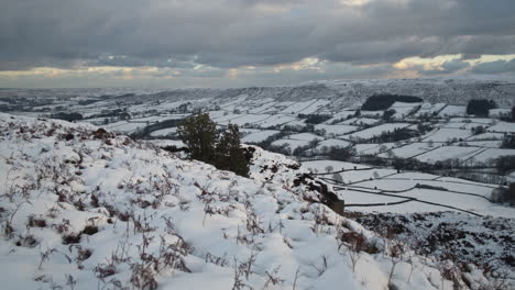 Video-Panorámico-De-Escena-De-Nieve-De-North-York-Moors,-Castleton,-Westerdale,-Rosedale,-Clip-4