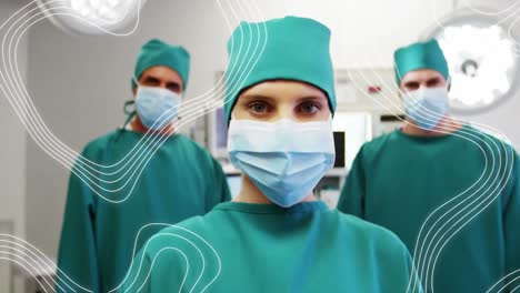 Animation-of-moving-lines-over-surgeons-in-face-masks