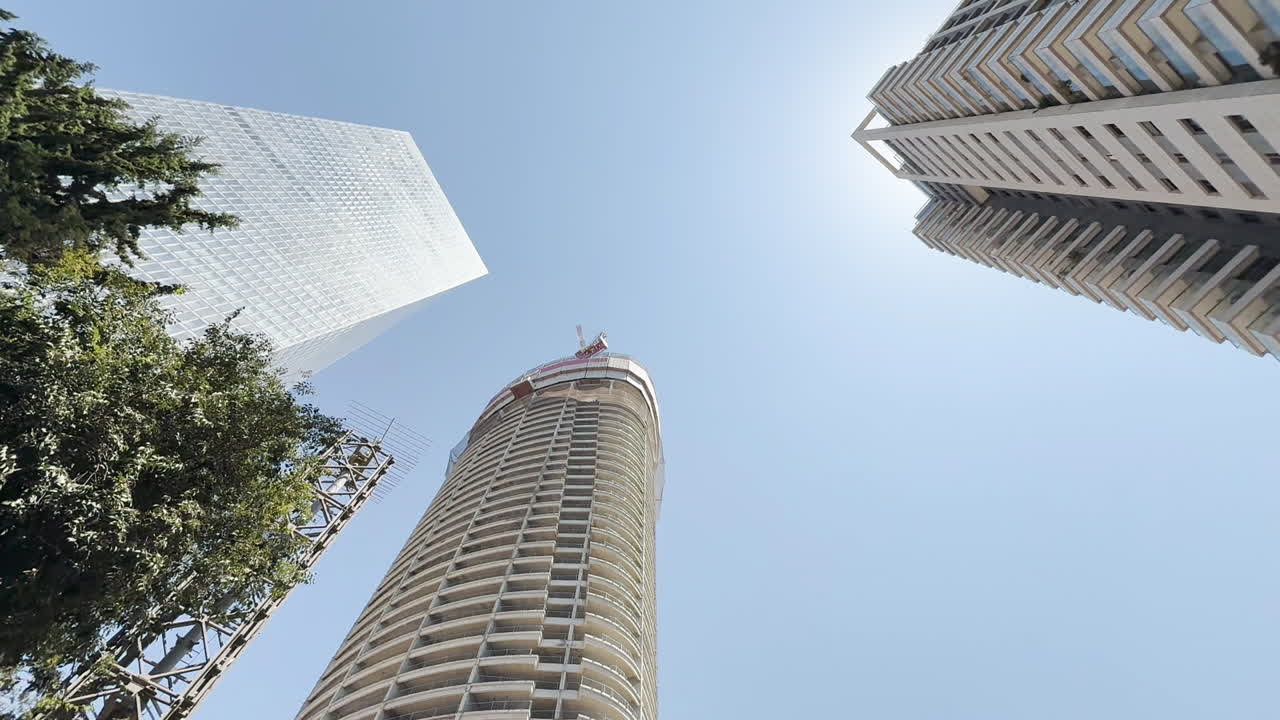 Skyscrapers under construction in Tel Aviv