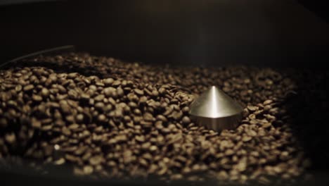 coffee beans spin in a mixer