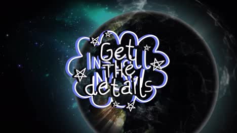 Animation of shapes and get the details text over globe
