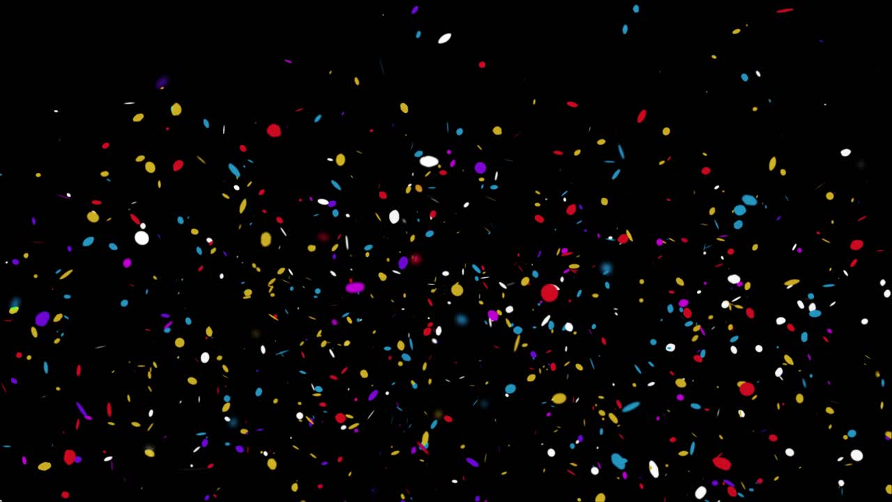 Esplosione di coriandoli colorati su schermo verde