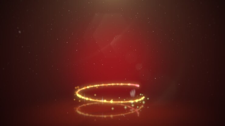 animeret closeup juletræ på mørk rød baggrund